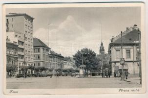 Kassa, Kosice; Fő utca, Adriányi és Marko üzlete, automobilok. leporellolap 10 kis képpel / main str...