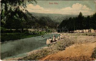 Knin, Krka. P. Pozar / gorge, boat (EK)
