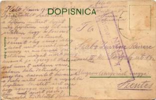 Knin, Krka. P. Pozar / gorge, boat (EK)