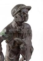 Fred Voelckerling (1872-1945): Zsoké. Patinázott bronz, jelzett, patinával, márvány talapzaton, m: 3...