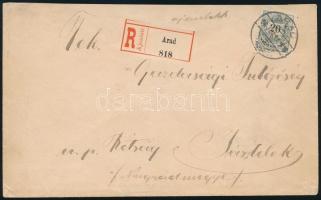 1896 Ajánlott távolsági levél Színesszámú 20kr 11 1/2 fogazású bélyeggel bérmentesítve R! (80.000) /...