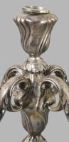 Ezüst (Ag) ötágú gyertyatartó. Jelzett, 1888 utáni német hold korona fémjel, 835 ezrelékes ezüst, al...