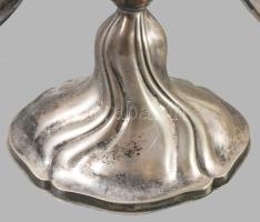 Ezüst (Ag) ötágú gyertyatartó. Jelzett, 1888 utáni német hold korona fémjel, 835 ezrelékes ezüst, al...