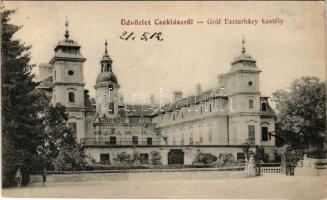1912 Cseklész, Ceklís, Bernolákovo; Gróf Eszterházy Károly kastély. Gelber Miksa kiadása / castle (E...