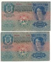 1913. 20K felülbélyegzés nélkül (2x) T:F,VG