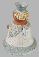 Kiss Roóz Ilona (1920-2010): Angyalalakos gyertyatartó. Jelzett, hibátlan, m: 16 cm