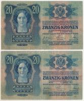 1913. 20K felülbélyegzés nélkül (2x) T:F,VG