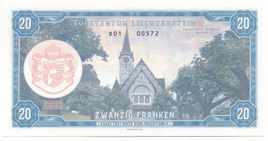 Liechtenstein 2020. 20Fr "D01 00572" mintabankjegy, fantáziabankjegy "Gabrisnote&quot...