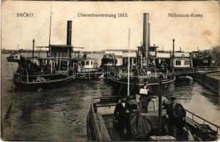 Brcko, Brcka; Überschwemmung 1915. Millenium-Kamp / flood, steamships. Moritz Zeitler (Rb)