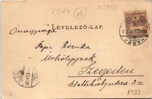 1900 Kassa, Kosice; Üdvözlet a falkavadászatról este. László Béla kiadása / coursing hunters on hors...