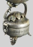 Ezüst (Ag) makk alakos besamin tartó. cca 1890, Orosz Birodalom, jelzett, m: 12 cm, 100g /// Silver ...