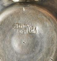 Ezüst (Ag) makk alakos besamin tartó. cca 1890, Orosz Birodalom, jelzett, m: 12 cm, 100g /// Silver ...