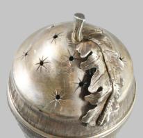 Ezüst (Ag) makk alakos besamin tartó. 1891, Orosz Birodalom, jelzett, m: 12 cm, 111g /// Silver (Ag)...