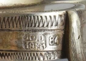 Ezüst (Ag) makk alakos besamin tartó. 1891, Orosz Birodalom, jelzett, m: 12 cm, 111g /// Silver (Ag)...