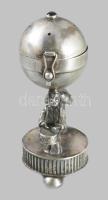 Ezüst (Ag) besamin tartó zenélő zsidók alakjával díszítve, 1894, Orosz Birodalom, m: 9 cm, 66g /// S...