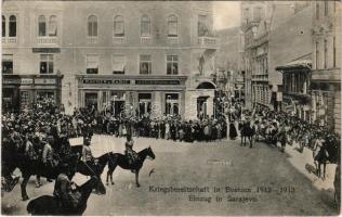 Sarajevo, Kriegsbereitschaft in Bosnien 1912-13. Einzug in Sarajevo / WWI K.u.k. military, entry of ...