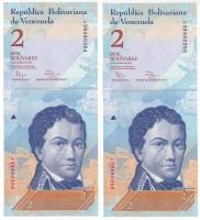 Venezuela 2012. 2B (2x) sorszámkövetők "J36460354 - J36460355" T:UNC
Venezuela 2012. 2 Bo...