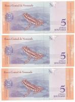 Venezuela 2018. 5B (3x) sorszámkövetők "F70359161 - F70359163" T:UNC
Venezuela 2018. 5 Bo...