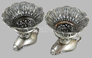 2 darab filigrán ezüst (Ag) samesz. Jelzett, 925-ös ezüst, m: 5cm, 95g /// Two filigree silver (Ag) ...