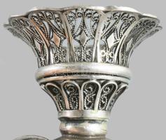 2 darab filigrán ezüst (Ag) samesz. Jelzett, 925-ös ezüst, m: 5cm, 95g /// Two filigree silver (Ag) ...