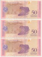 Venezuela 2018. 50B (3x) sorszámkövetők "C71432451 - C71432453" T:UNC
Venezuela 2018. 50 ...