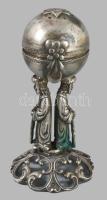 Ezüst (Ag) psumin tartó. Jelzett, 1891, m: 7,5 cm, 62g