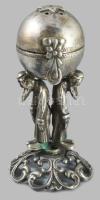 Ezüst (Ag) Mózes figurákkal díszített psumin tartó. Jelzett, 1891, m: 7 cm, 64g /// Silver (Ag) psum...