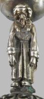 Ezüst (Ag) Mózes figurákkal díszített psumin tartó. Jelzett, 1891, m: 7 cm, 64g /// Silver (Ag) psum...