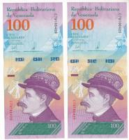 Venezuela 2018. 100B (2x) közeli sorszámok "C79186409" és "C79186425" T:UNC
Ven...