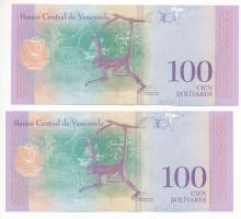Venezuela 2018. 100B (2x) közeli sorszámok "C79186409" és "C79186425" T:UNC
Ven...