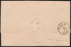 1865 Távolsági levél 5kr + 10kr bérmentsítéssel, luxus minőség (15.000) / Domestic cover with 15kr f...