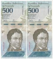 Venezuela 2017. 500B (2x) sorszámkövető "Q27388541 - Q27388542" T:UNC
Venezuela 2017. 500...