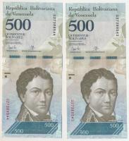 Venezuela 2017. 500B (2x) sorszámkövető "Q27388543 - Q27388544" T:UNC
Venezuela 2017. 500...