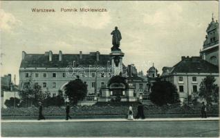 Warszawa, Varsovie, Warschau, Warsaw; Pomnik Mickiewicza. R. Krupecki / square (EK)