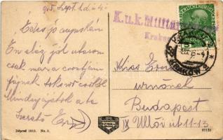 1915 Kraków, Krakkó, Krakau; Stradom / Grodgasse / street view, tram, shop of Aron Diamant (EB)