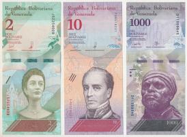 Venezuela 2017. 1000B + 2018. 2B + 2018. 10B T:UNC,AU
Venezuela 2017. 1000 Bolívares + 2018. 2 Bolí...