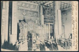 1906 Kínai képeslap osztrák 5H bélyeggel, "K.U.K. GESANDTSCHAFTS WACHTDETACHEMENT PEKING" ...