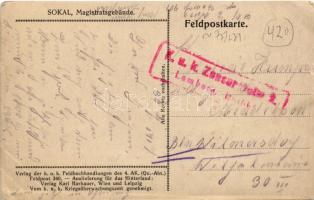 1917 Sokal, Magistratsgebäude. Verlag der k.u.k. Feldbuchhandlungen des 4. AK. (Qu.-Abt.) Feldpost 3...