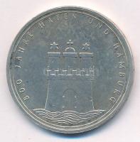 Német Szövetségi Köztársaság 1989J 10M Ag "800 éves Hamburg kikötője" T:AU
Federal Republ...