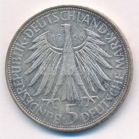 Német Szövetség Köztársaság 1966D 5M Ag "Wilhelm Leibniz" T:UNC,AU
Federal Republic Germa...