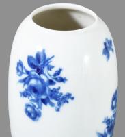 Heinrich kobaltkék rózsamintás vékonyporcelán váza. Jelzett, hibátlan, m: 22,5 cm