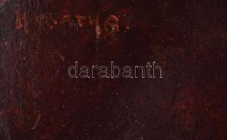 Horváth A jelzéssel: Cigarettázó hölgy. Olaj, falemez. Apró felületi sérülésekkel. Dekoratív fakeret...