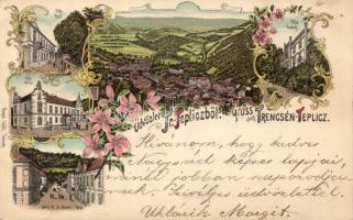 1898 Trencsénteplic villas litho