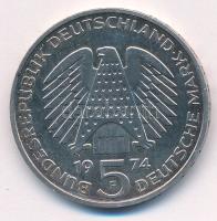 Német Szövetségi Köztársaság 1974F 5M Ag "25 éves a Szövetségi Köztársaság Alkotmánya" T:U...