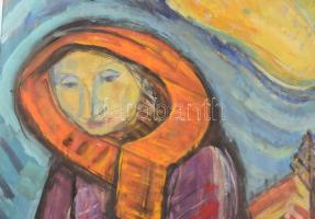 Hetényi Tibor (1891-1977): Női alak. Vegyes technika, papír, jelezve jobbra lent (paszpartu által ki...