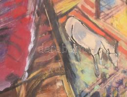 Hetényi Tibor (1891-1977): Női alak. Vegyes technika, papír, jelezve jobbra lent (paszpartu által ki...