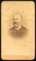 cca 1870-1880 Hegedüs Gedeon (1829-1884) jászkiséri birtokos, 1848/49-es honvéd portréja, vizitkárty...