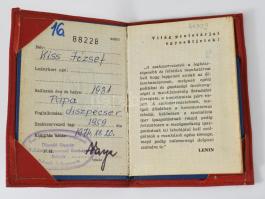 1974 Vas-, Fém- és Villamosenergiaipari Dolgozók Szakszervezete tagsági könyvek, 2 db, "40 éves...