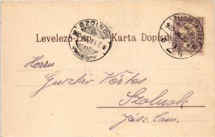 1900 Zagreb, Zágráb; Trg Franje Josipa / Franz Josefs-Platz / Ferenc József tér / square (vágott / c...