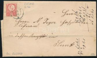 1873 Réznyomat 5kr távolsági levélen teljes tartalommal Poljánáról "KUTINA" - "SISAK"